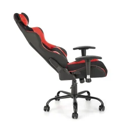 Sedia gaming con ruote regolabile in tessuto rosso nero Degel