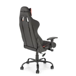 Sedia gaming con ruote regolabile in tessuto rosso nero Degel