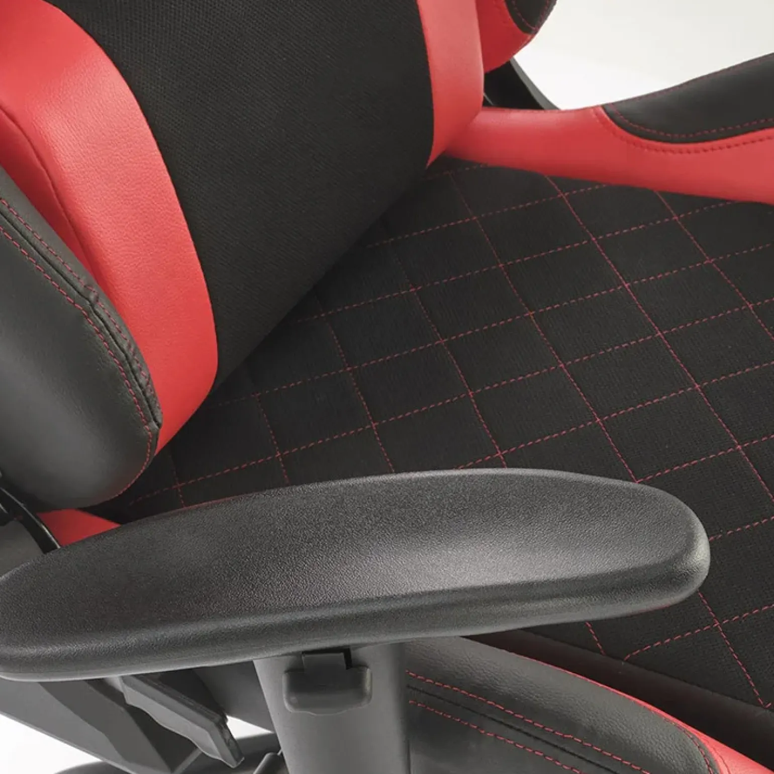 Sedia gaming con ruote regolabile in tessuto rosso nero Degel