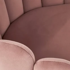 Sedia imbottita design moderno in velluto rosa Alessia