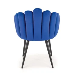 Sedia imbottita design moderno in velluto blu nero Alessia