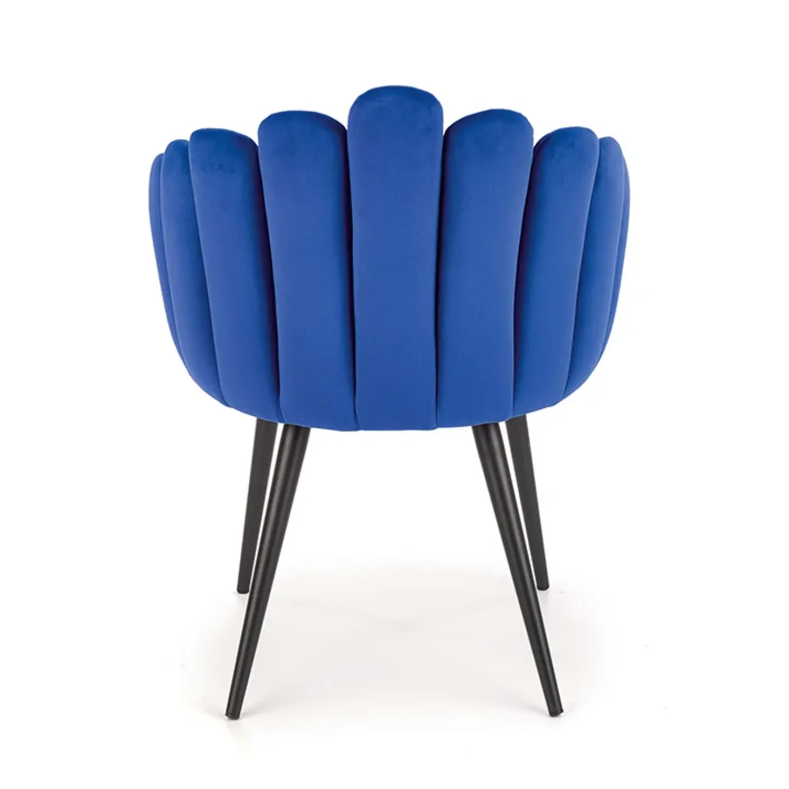 Sedia imbottita design moderno in velluto blu nero Alessia