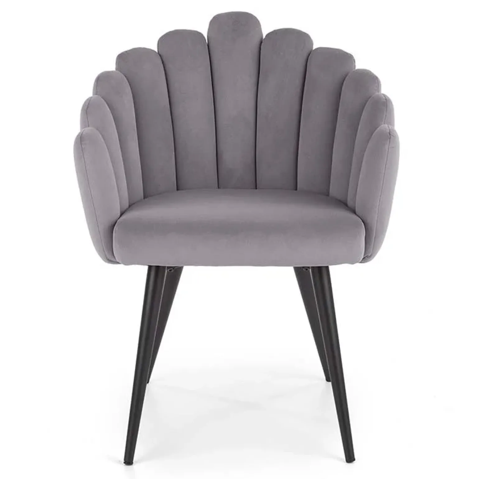 Sedia imbottita design moderno in velluto grigio Alessia