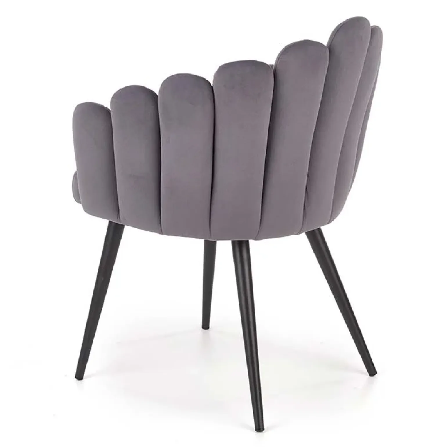 Sedia imbottita design moderno in velluto grigio Alessia