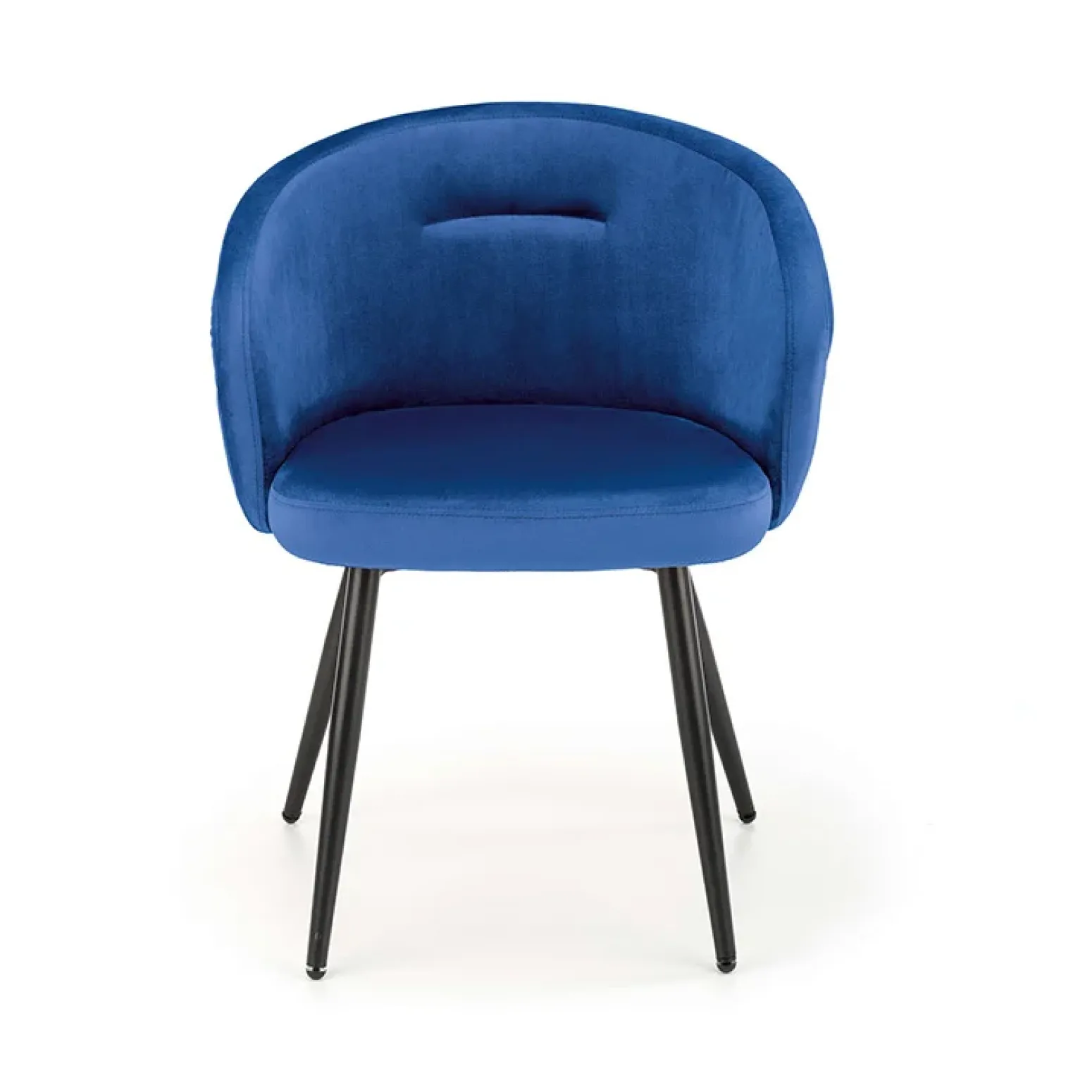 Sedia imbottita in tessuto blu acciaio nero Amiata
