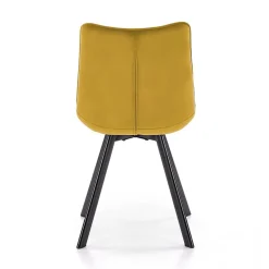 Sedia imbottita in velluto senape nero industrial Tessa