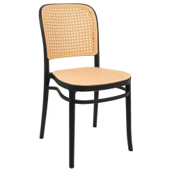 Sedia in polipropilene moderna beige nera Vienna