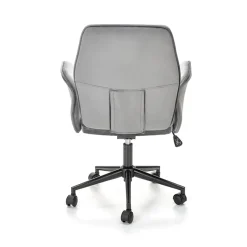 Sedia moderna con braccioli regolabile in velluto grigio Dionisia