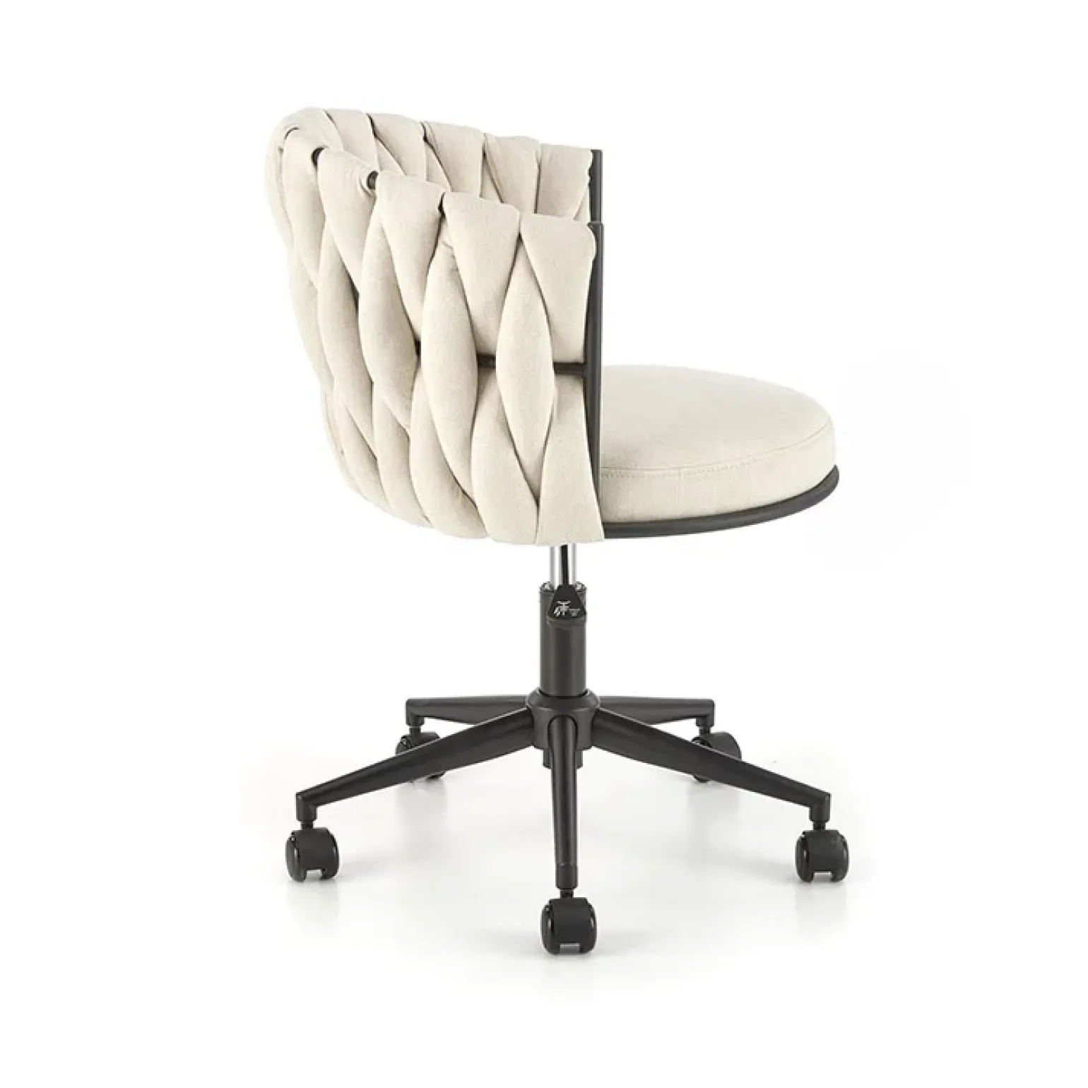 Sedia moderna con ruote regolabile in tessuto beige chiaro nero Monie