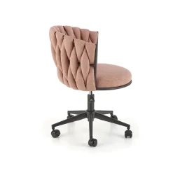 Sedia moderna con ruote regolabile in tessuto rosa nero Monie