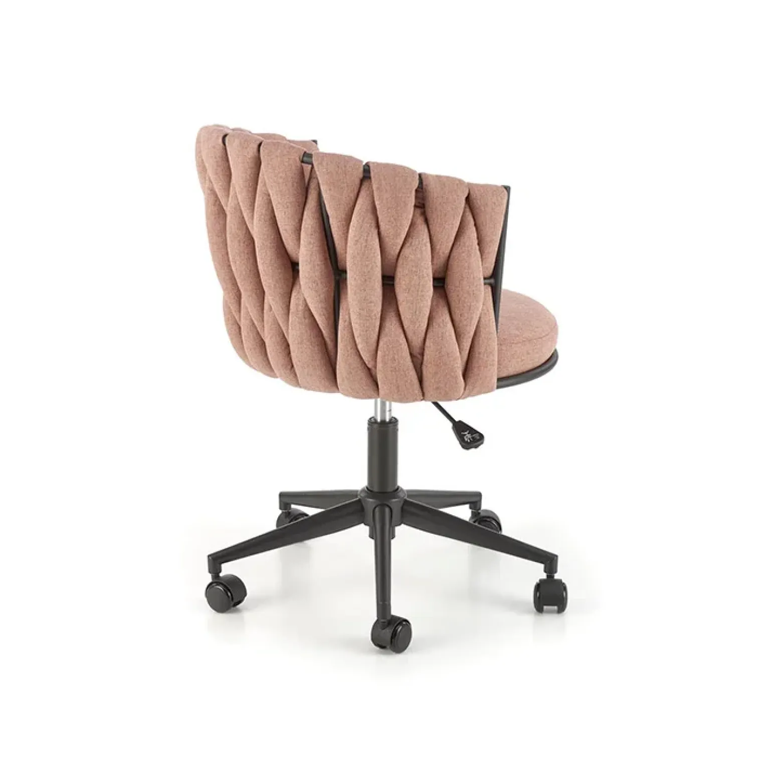 Sedia moderna con ruote regolabile in tessuto rosa nero Monie