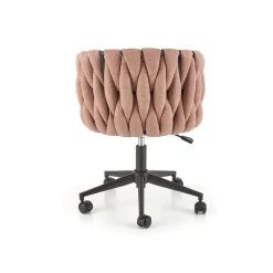 Sedia moderna con ruote regolabile in tessuto rosa nero Monie