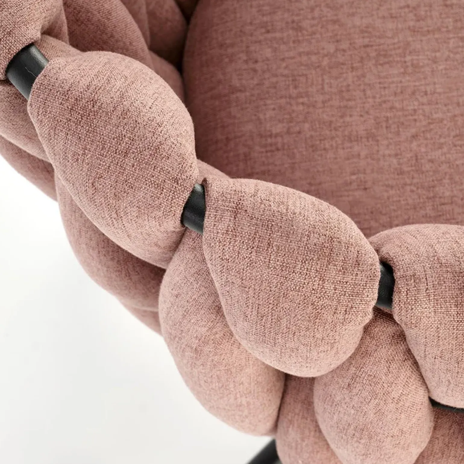 Sedia moderna con ruote regolabile in tessuto rosa nero Monie