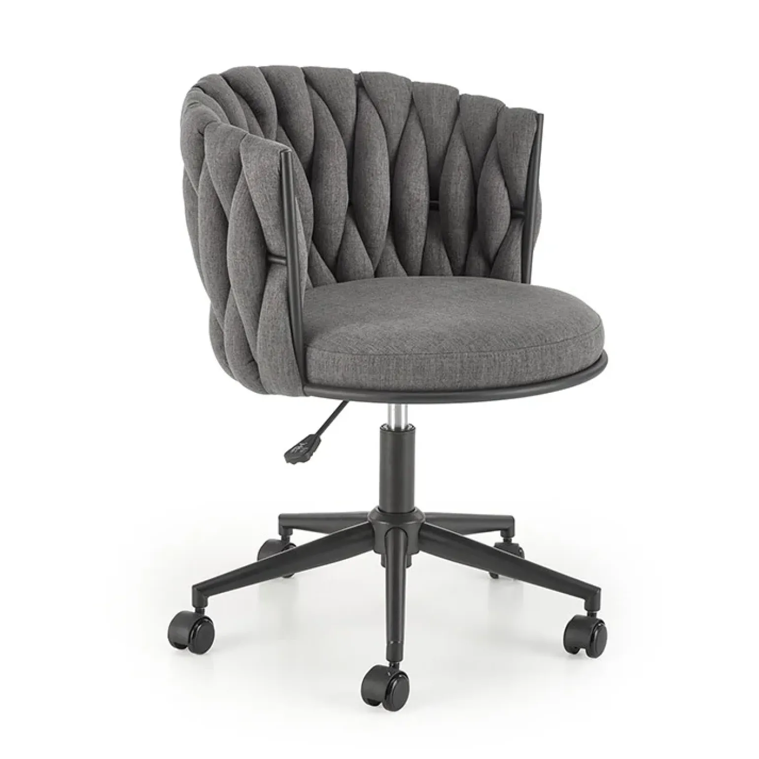 Sedia moderna con ruote regolabile in tessuto grigio nero Monie