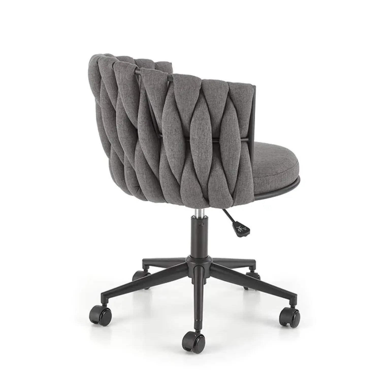 Sedia moderna con ruote regolabile in tessuto grigio nero Monie