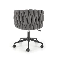 Sedia moderna con ruote regolabile in tessuto grigio nero Monie