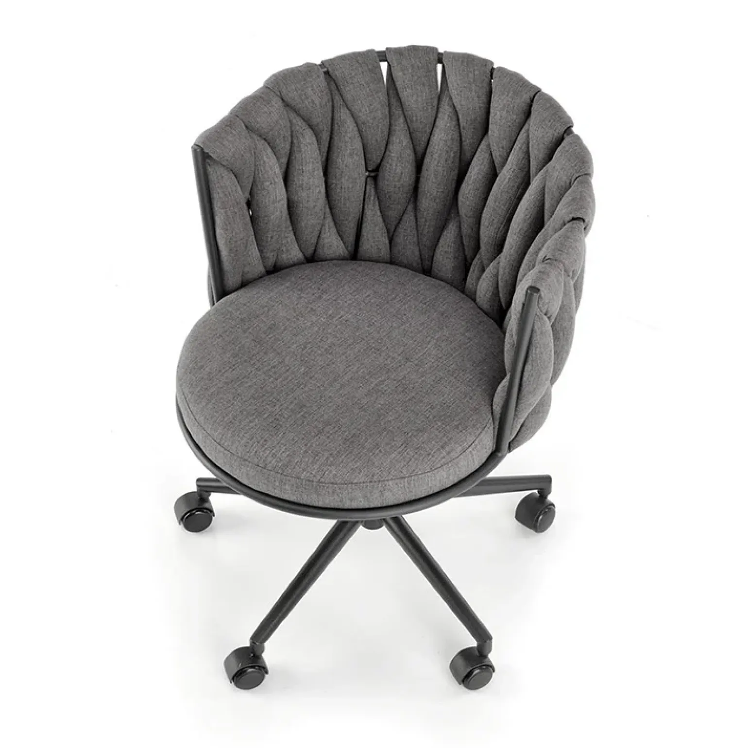 Sedia moderna con ruote regolabile in tessuto grigio nero Monie