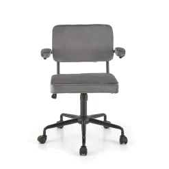 Sedia moderna girevole con braccioli in tessuto grigio Fuego