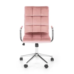 Sedia per scrivania ragazzi in velluto rosa Burbon
