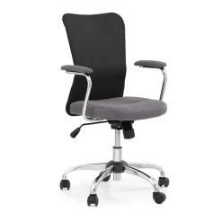 Sedia per scrivania ragazzi girevole in tessuto grigio nero Tuck