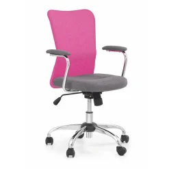 Sedia per scrivania ragazzi girevole in tessuto fucsia nero Tuck