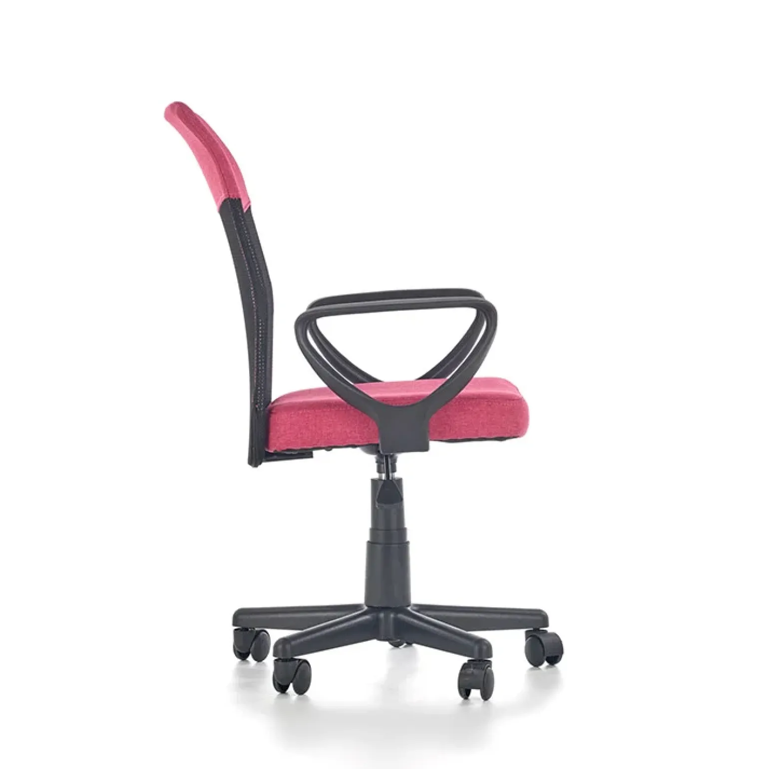 Sedia per scrivania ragazzi con ruote in tessuto grigio rosa Rodry