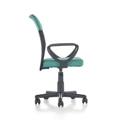 Sedia per scrivania ragazzi con ruote in tessuto grigio verde Rodry