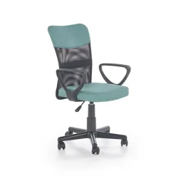 Sedia per scrivania ragazzi con ruote in tessuto grigio verde Rodry