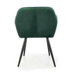 Sedia sala da pranzo con braccioli in tessuto velluto verde scuro Slash