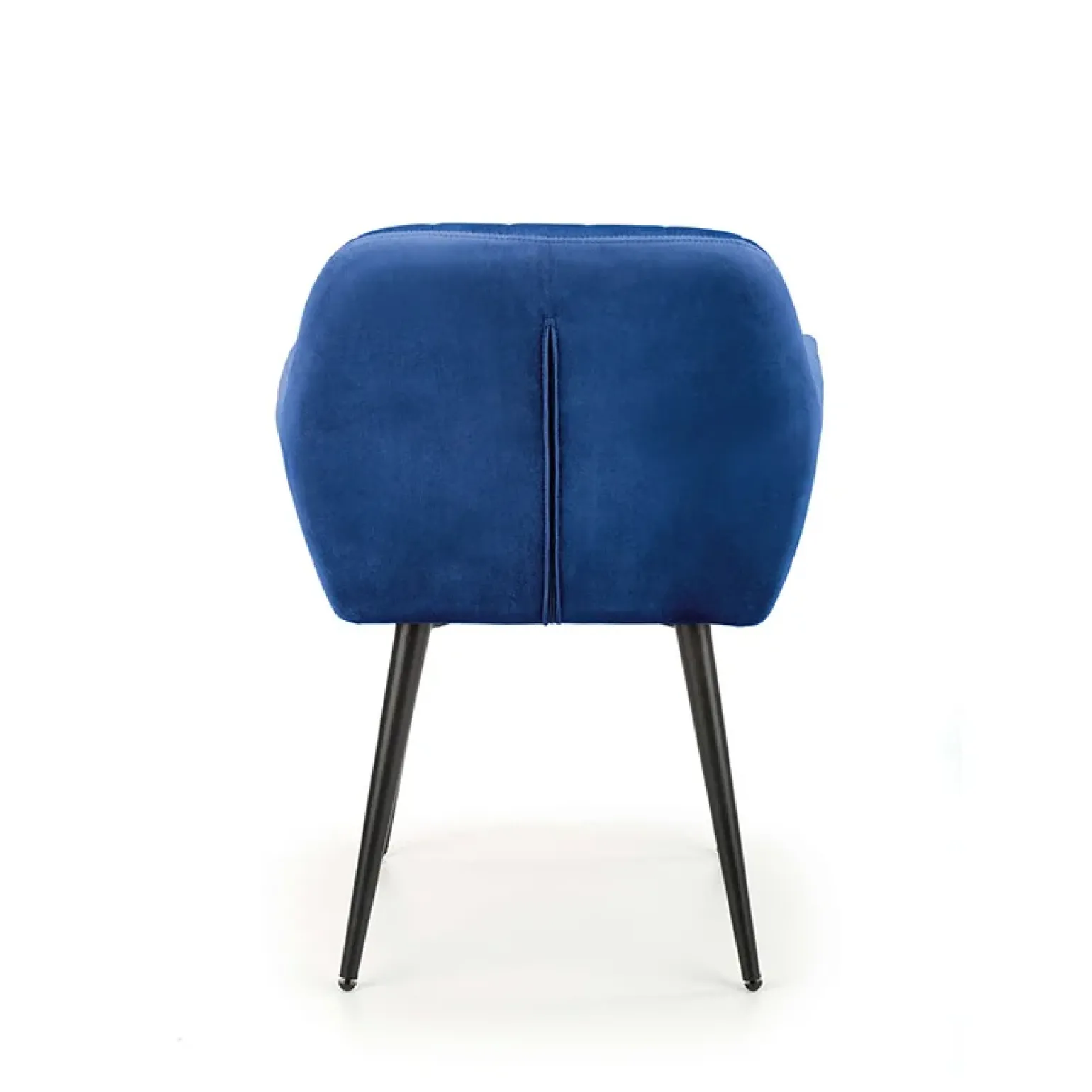 Sedia sala da pranzo con braccioli in tessuto velluto blu Slash
