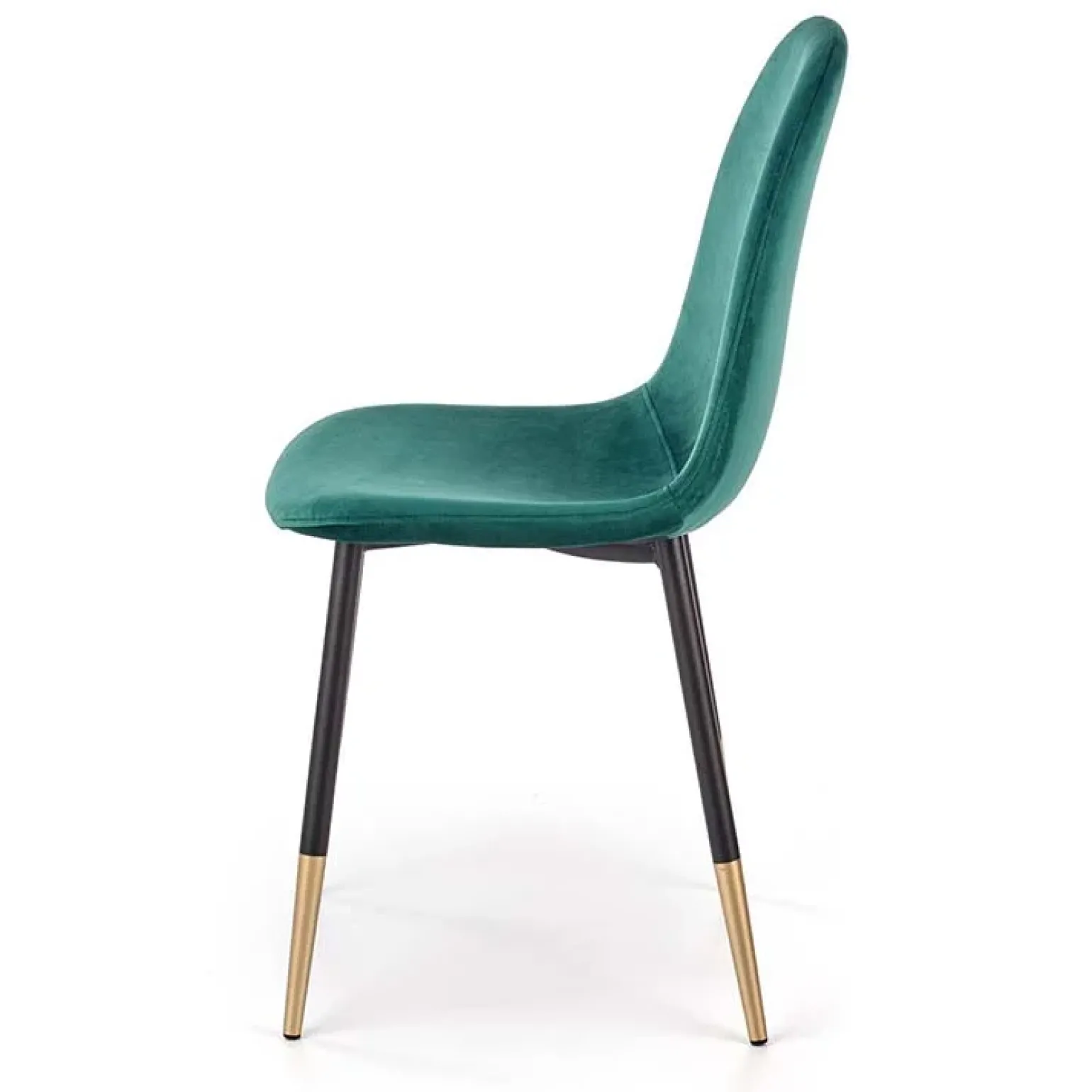 Sedia sala da pranzo imbottita in velluto acciaio verde oro nero Nubia