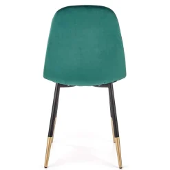 Sedia sala da pranzo imbottita in velluto acciaio verde oro nero Nubia