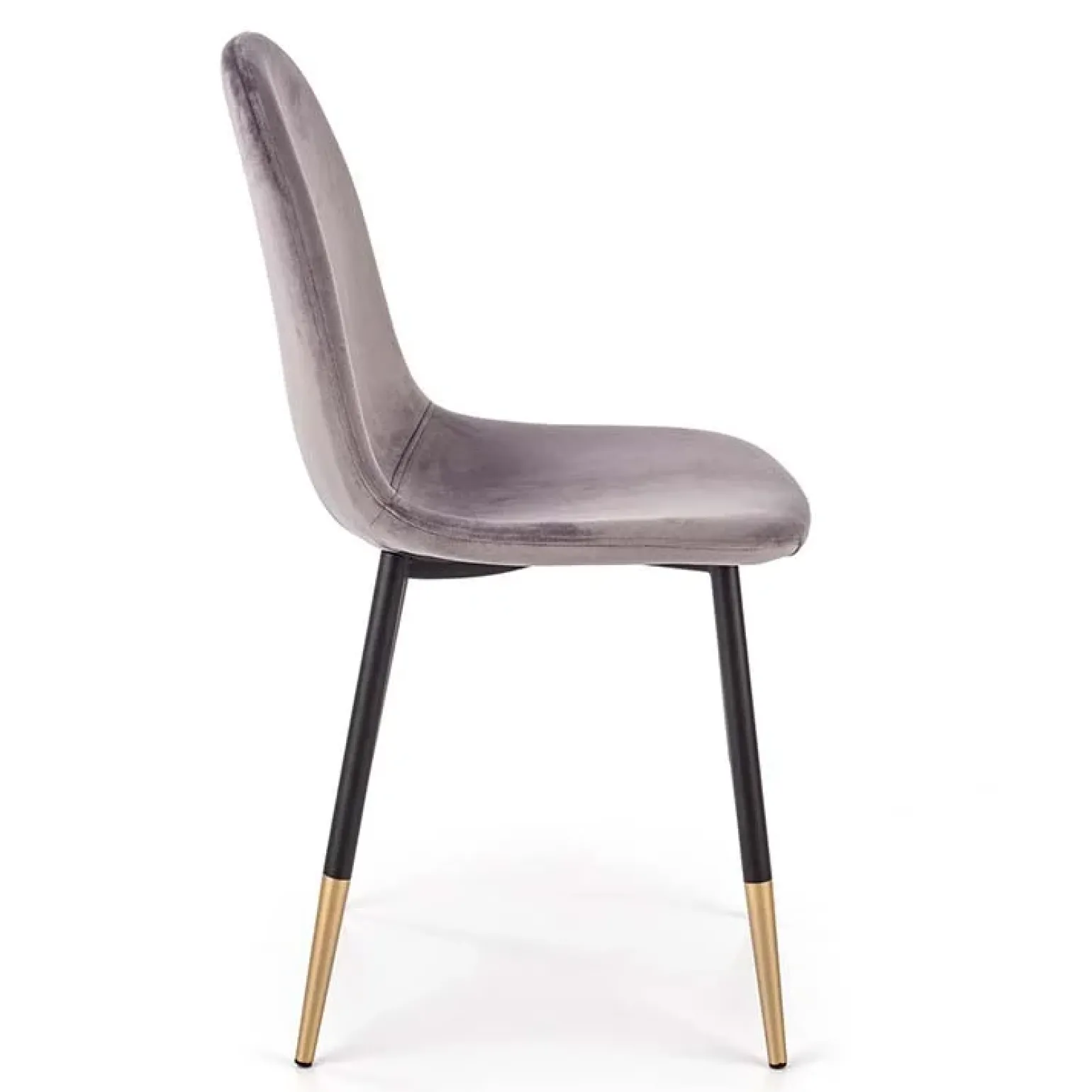 Sedia sala da pranzo imbottita in velluto acciaio grigio nero oro Nubia