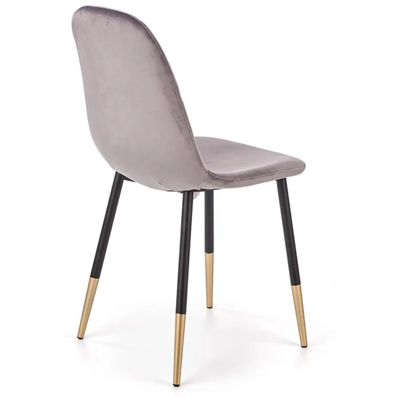 Sedia sala da pranzo imbottita in velluto acciaio grigio nero oro Nubia