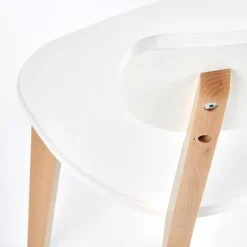 Sedia soggiorno design moderno bianco rovere Scandy