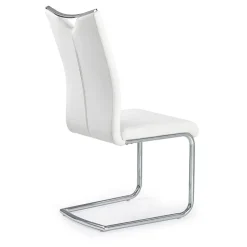 Sedia soggiorno in ecopelle bianco con gambe in metallo Soraya