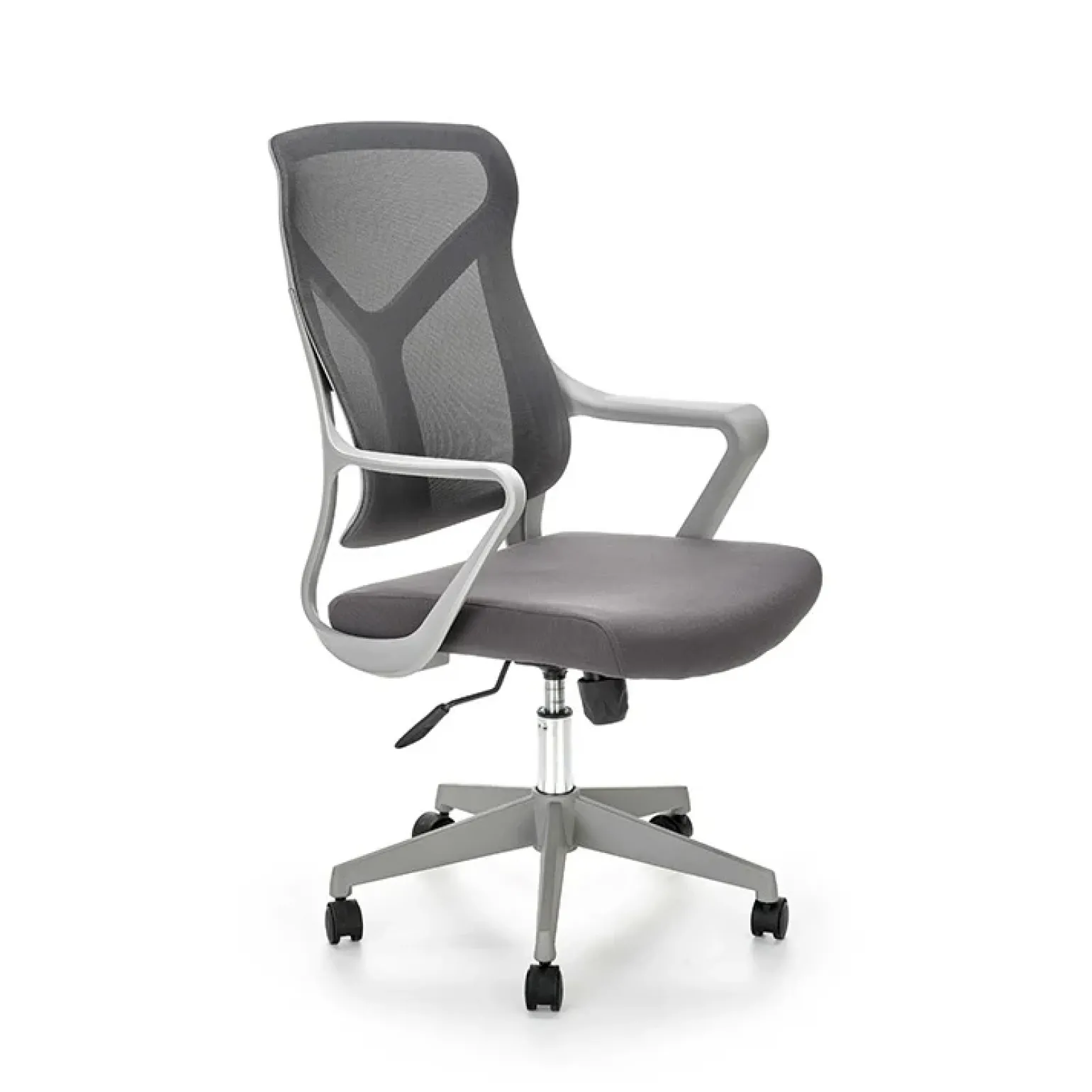 Sedia ufficio girevole regolabile in tessuto grigio Dalia