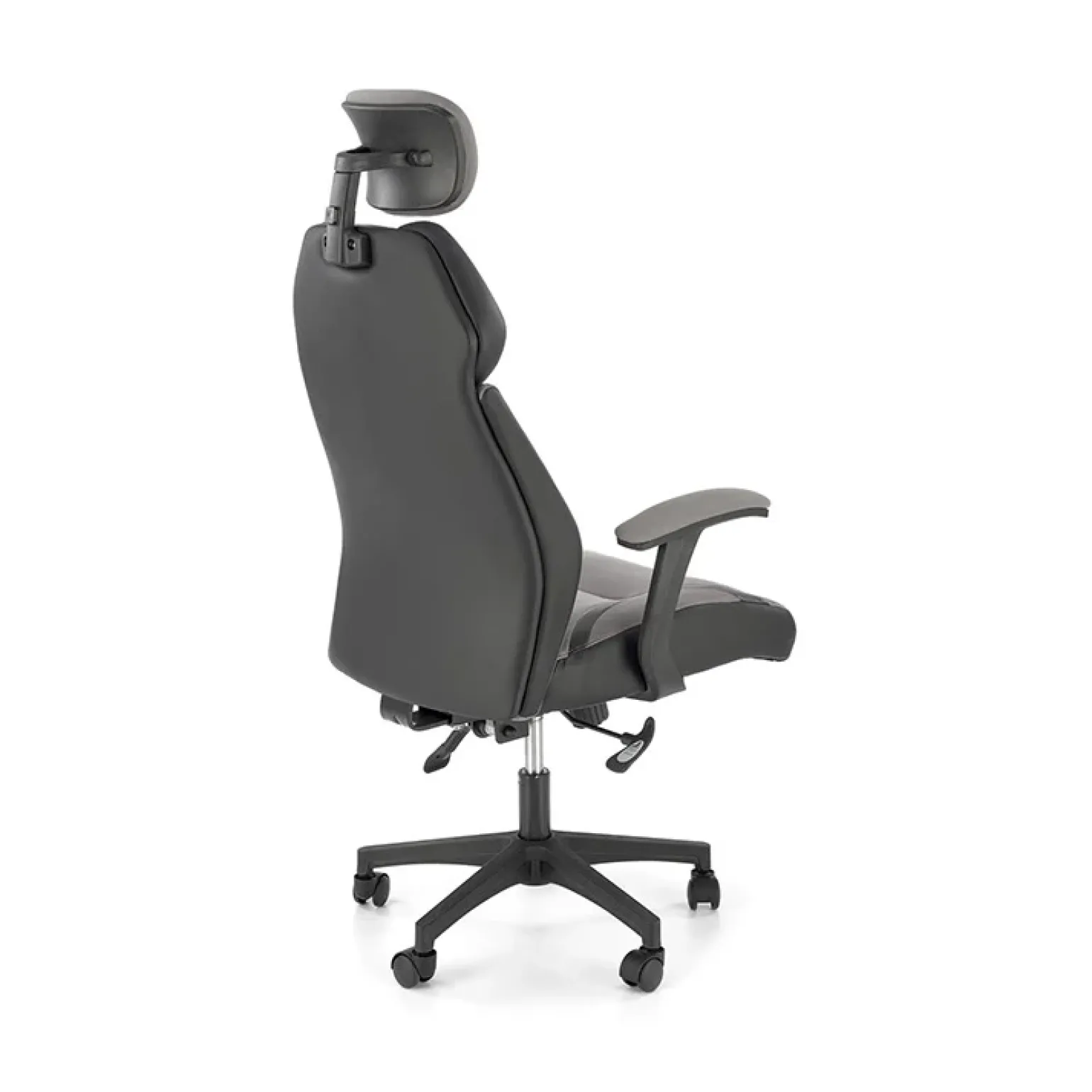 Sedia ufficio regolabile in tessuto ed ecopelle grigio nero Verissima
