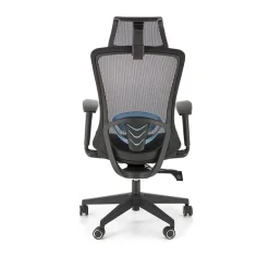 Sedia ufficio regolabile con ruote in tessuto nero Bonito