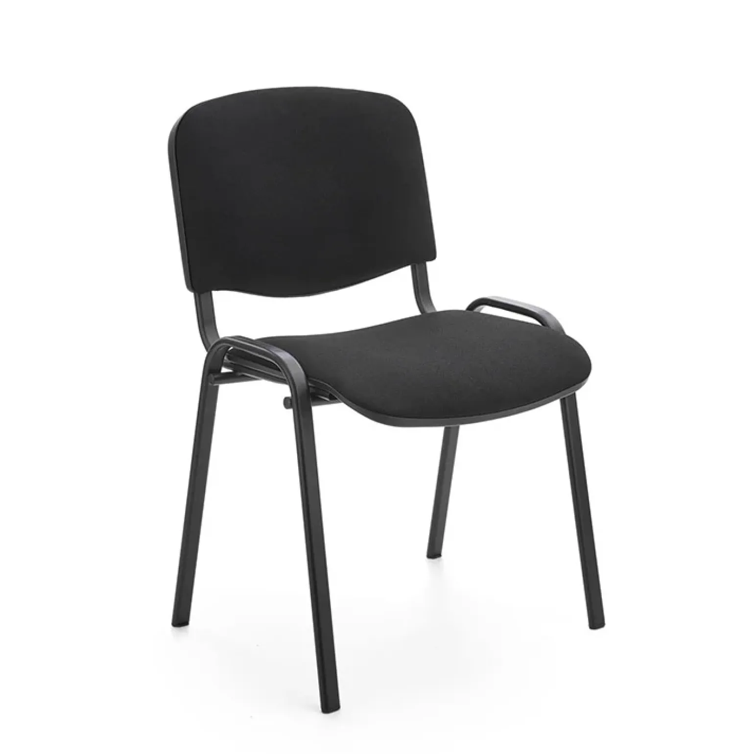 Sedia ufficio sala attesa moderna in acciaio tessuto nera Laos