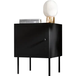 Set 2 comodini 45x59h cm 1 anta nero opaco Stark