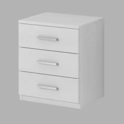 Set 2 comodini 46x56h cm 3 cassetti pino bianco Cortina Gihome®