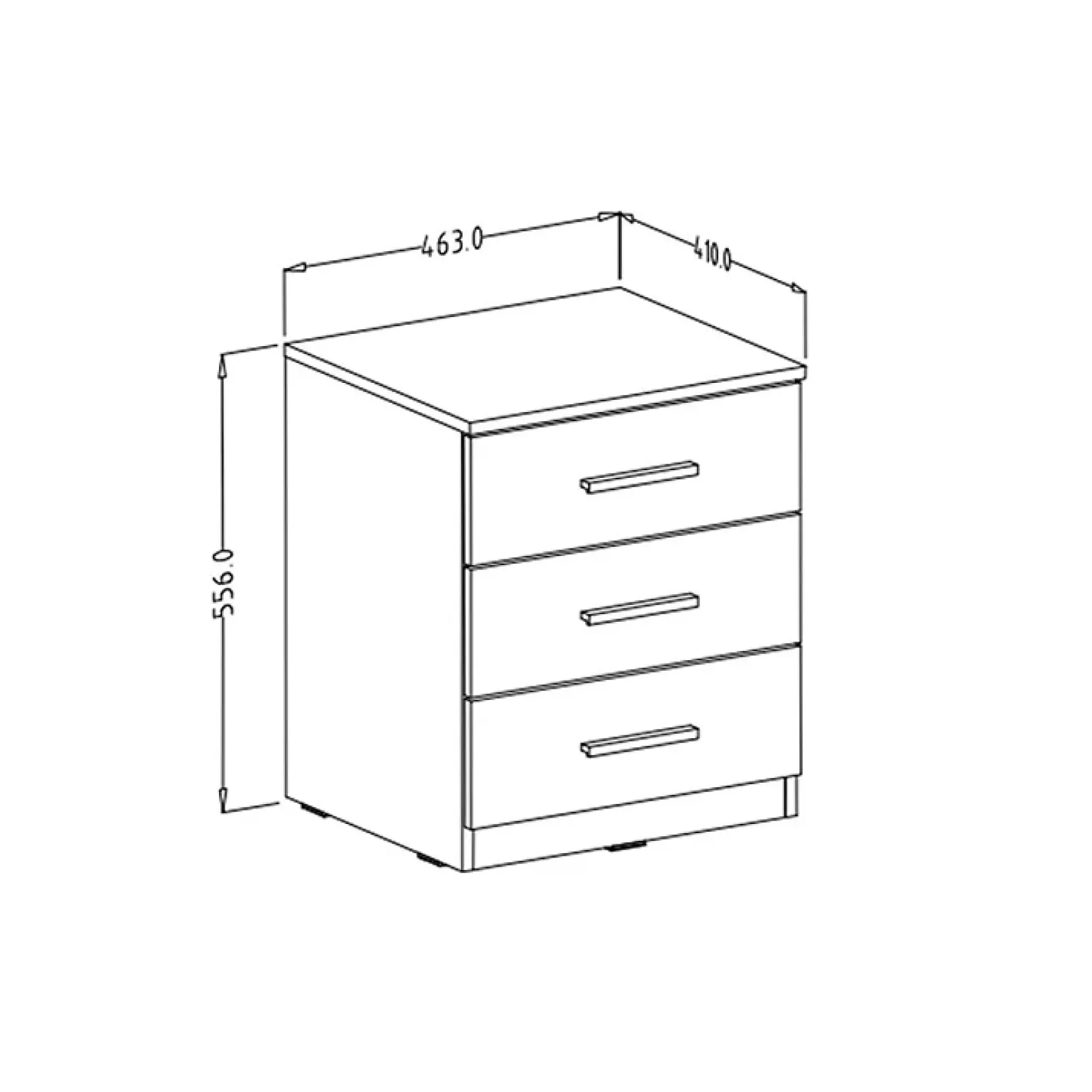 Set 2 comodini 46x56h cm 3 cassetti pino bianco Cortina Gihome®