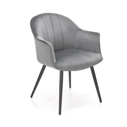 Set 2 poltrone relax moderna in velluto grigio nero Chica