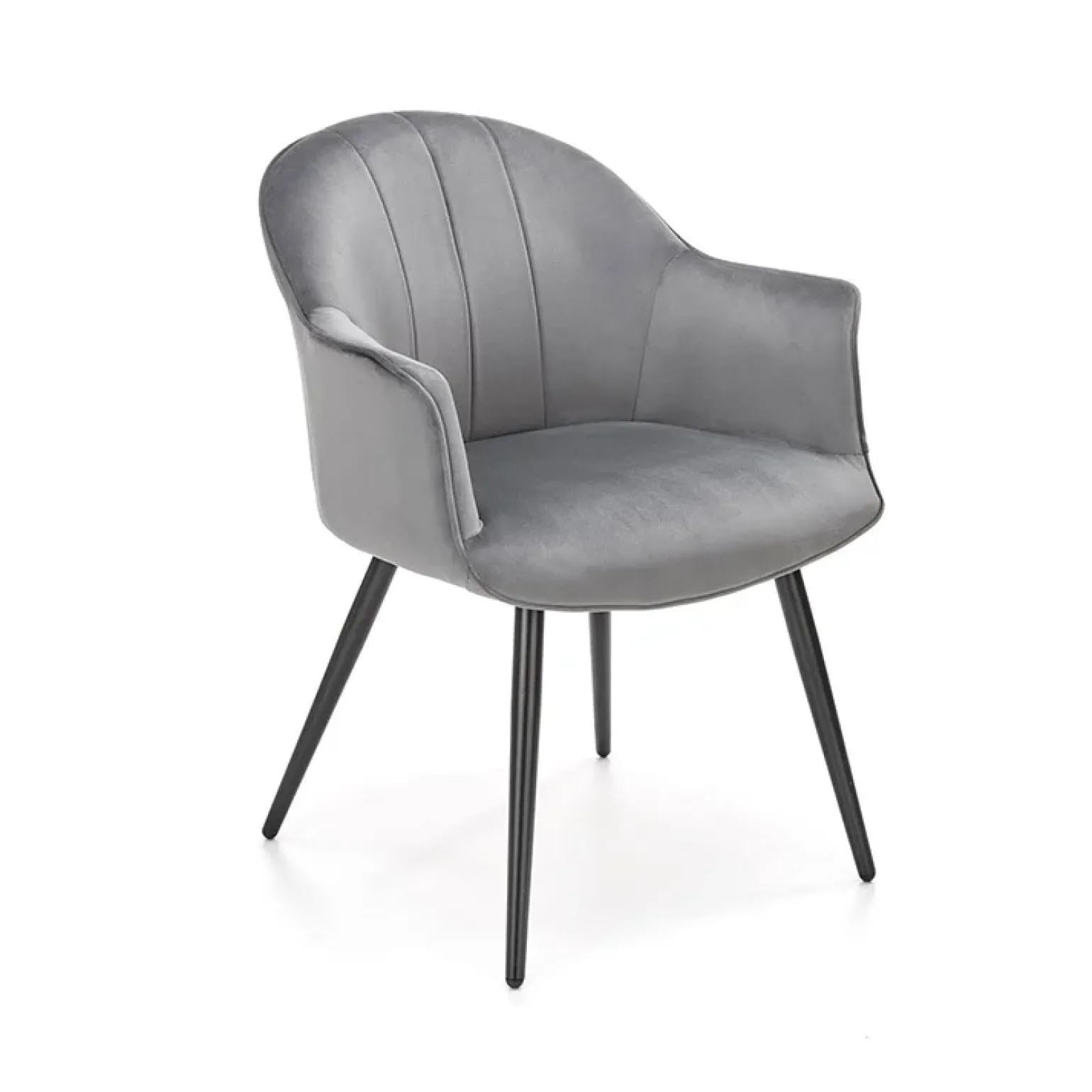 Set 2 poltrone relax moderna in velluto grigio nero Chica