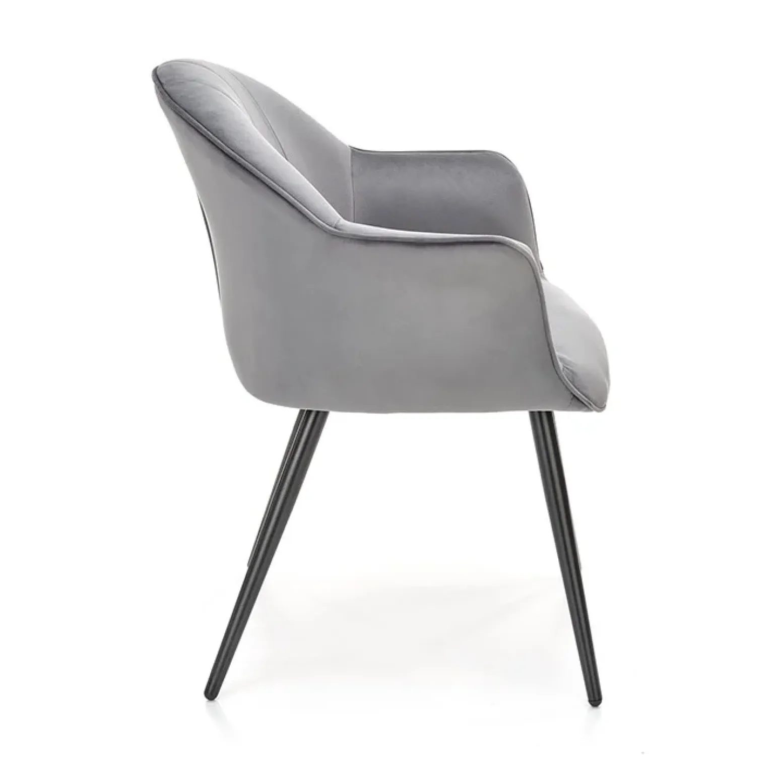 Set 2 poltrone relax moderna in velluto grigio nero Chica