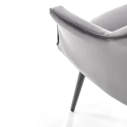 Set 2 poltrone relax moderna in velluto grigio nero Chica