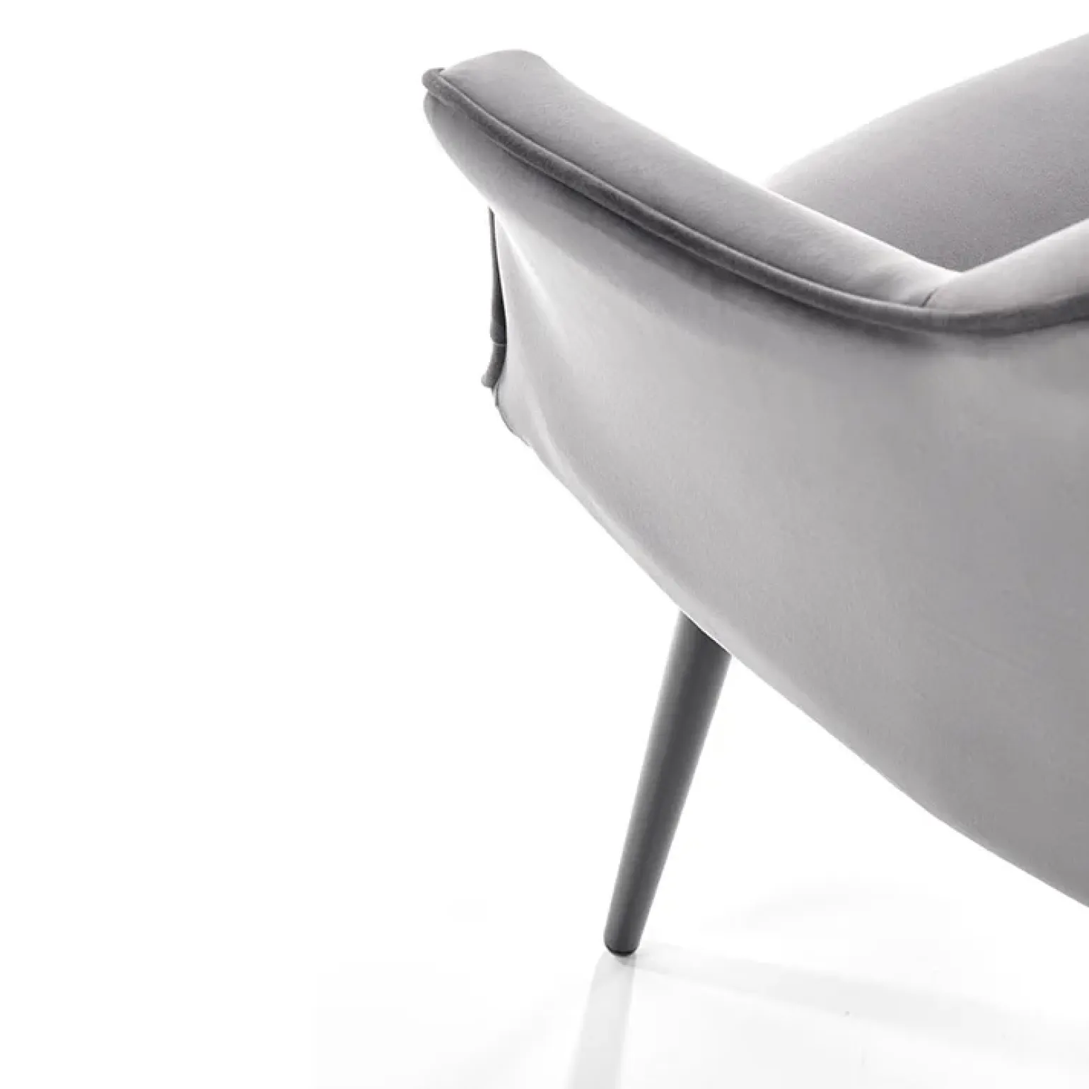 Set 2 poltrone relax moderna in velluto grigio nero Chica
