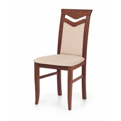 Set 2 sedie da pranzo classiche imbottite in legno ciliegio beige Lavanda