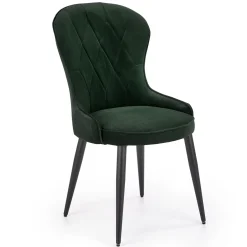 Set 2 sedie da pranzo imbottite in velluto verde Vera